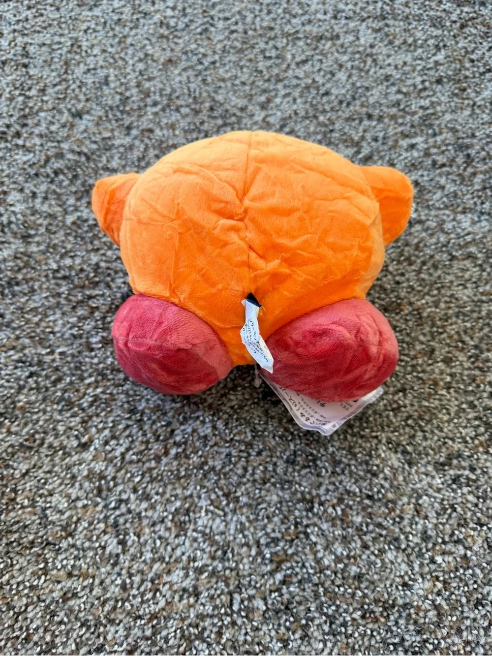 Orange Kirby Style Plush Green Eyes Kawaii Character Soft Toy New